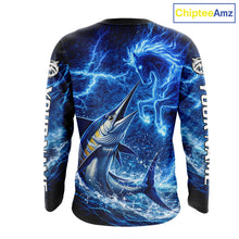 Load image into Gallery viewer, Marlin &amp; Blue Thunder Horse Fishing Shirt Long Sleeve, Marlin Fishing Shirt For Men NHT450