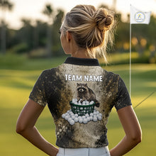 Load image into Gallery viewer, Person wearing a golf shirt with a raccoon graphic and 'Team Name' text on a golf course.