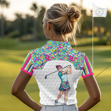 Load image into Gallery viewer, Personalized Golf Polo Shirt Custom Name Golf Shirt Funny Golfer Gift Womens Golf Jersey Colorful Golf Outfit NHT686