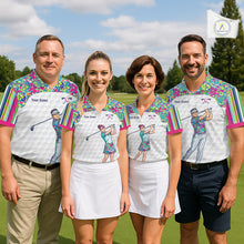 Load image into Gallery viewer, Personalized Golf Polo Shirt Custom Name Golf Shirt Funny Golfer Gift Womens Golf Jersey Colorful Golf Outfit NHT686