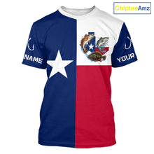 Load image into Gallery viewer, Texas Slam Short Sleeve Fishing T-Shirts With Redfish, Trout &amp; Flounder Texas Saltwater Fishing Shirt For Men 