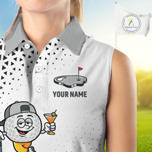Load image into Gallery viewer, Funny Custom Womens Sleeveless Golf Polo Shirt, Personalized Drinking Golf Jersey, Custom Golf Outfit For Familly Team Shirt NHT697
