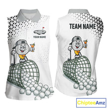 Load image into Gallery viewer, Funny Custom Womens Sleeveless Golf Polo Shirt, Personalized Drinking Golf Jersey, Custom Golf Outfit For Familly Team Shirt NHT697