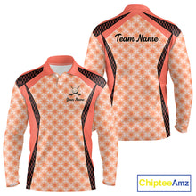 Load image into Gallery viewer, Custom Men's Coral Golf Polo, Personalized Geometric Pattern Golf Shirt With Name, Pink Golf Jersey NHT701