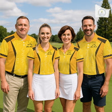 Load image into Gallery viewer, Custom Womens Beer Bubbles Golf Polo Shirt, Personalized Yellow Beer Themed Golf Jersey With Name, Gift For Golfer NHT703