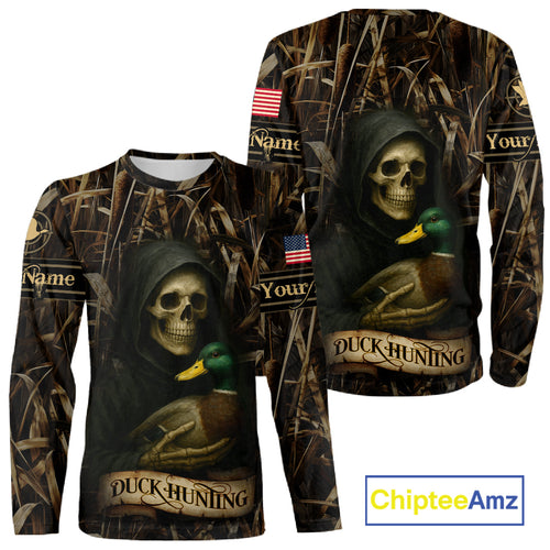 Duck Hunting Camouflage US Flag Custom 3D All Over Printed Shirts Personalized Hunting gift NHT106
