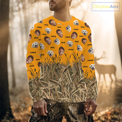 Custom Duck Hunting Shirt – Hunter & Dog Face and Name, Funny Personalized Gift NHT291