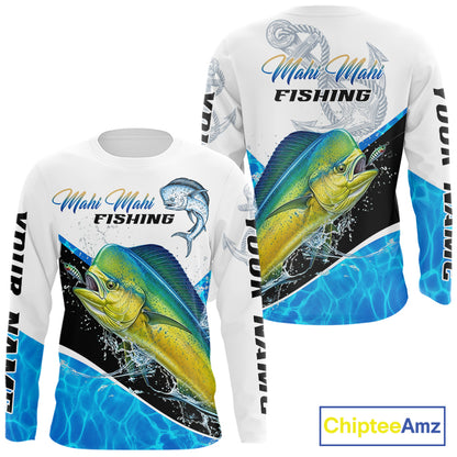 Custom Mahi Mahi Saltwater Fishing Shirts Long Sleeve Designed For Deep Sea Anglers NHT1357