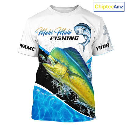 Custom Mahi Mahi Saltwater Custom Tuna Saltwater Fishing T-Shirt Designed For Deep Sea Anglers NHT1357
