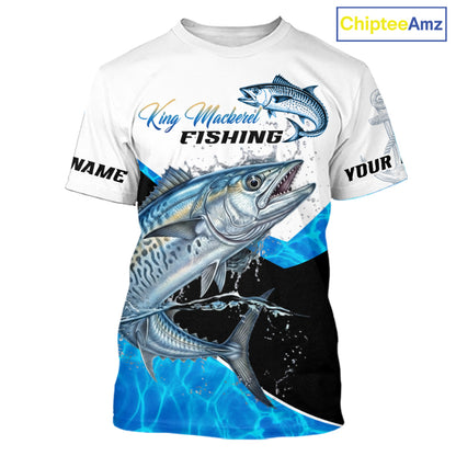 Custom King Mackerel Saltwater Custom Tuna Saltwater Fishing T-Shirt Designed For Deep Sea Anglers NHT1358