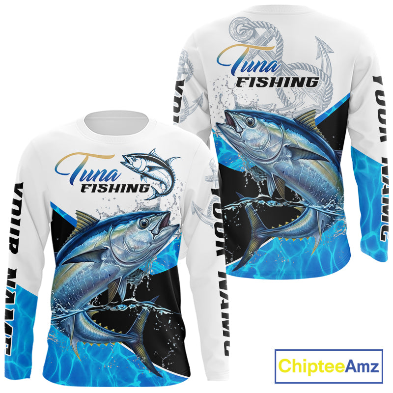 Custom Tuna Saltwater Fishing Shirts Long Sleeve Designed For Deep Sea Anglers NHT1359