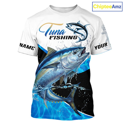 Custom Tuna Saltwater Custom Tuna Saltwater Fishing T-Shirt Designed For Deep Sea Anglers NHT1359
