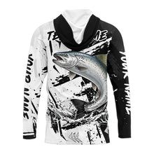 Load image into Gallery viewer, Chinook Salmon (King Salmon) Fishing Black White Camo Performance Fishing Shirts NHT462