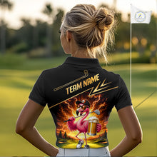 Load image into Gallery viewer, Funny Flamingo Womens Golf Polo Shirts Custom Golf And Beer Golf Apparel For Golfer NHT900