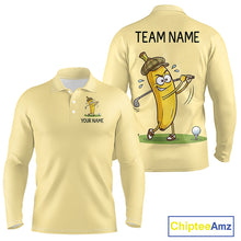 Load image into Gallery viewer, Funny Banana Mens Golf Polo Shirt, Custom Golf Polo For Men, Golf Jersey For Golf Lovers NHT906