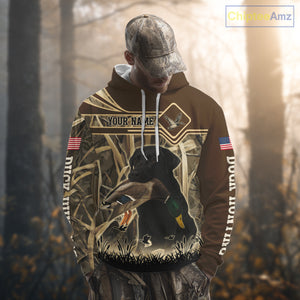 Mallard Duck Hunting Camouflage Shirt With Black Labrador Retriever, Duck Hunting Season NHT119