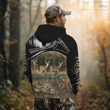 Load image into Gallery viewer, Personalized Whitetail Deer Hunting 3D All Over Printed Hoodie Brown Camouflage, Hunting Gift NHT366
