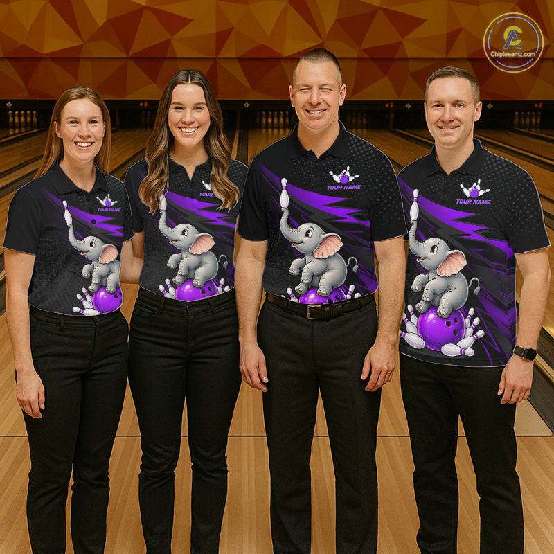 Custom Bowling League Shirt, Team Bowling Jersey With Custom Name For Women|Purple NHT1244