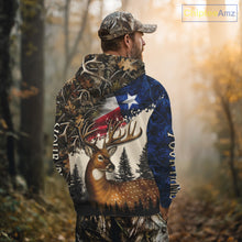 Load image into Gallery viewer, Best Custom Deer Hunting Shirt 3D Camo with Texas Flag &amp; Big Buck Personalized Hunting Gifts NHT34
