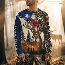 Load image into Gallery viewer, Best Custom Deer Hunting Shirt 3D Camo with Texas Flag &amp; Big Buck Personalized Hunting Gifts NHT34