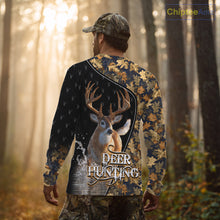 Load image into Gallery viewer, Whitetail Deer Hunting Clothes Custom Name Beautiful Autumn Leaves Camo Hunting Gifts NHT42
