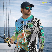 Load image into Gallery viewer, Rainbow Trout Custom Long Sleeve Hooded Performance Fishing Shirts For Men, Trout Fishing Jersey NHT480