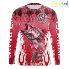 Load image into Gallery viewer, Personalized Team Bass Fishing Shirt - Long Sleeve Tournament Fishing Apparel|Red 