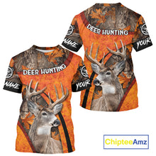 Load image into Gallery viewer, Orange Camo Deer Hunting Shirt, Deer Hunting with Full All - Over 3D For Deer Hunters NHT246
