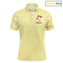 Load image into Gallery viewer, Personalized Funny Chicken Golf Polo Shirt for Men – Play Happy Swing Smile Repeat