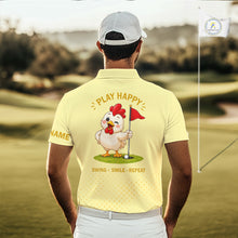 Load image into Gallery viewer, Personalized Funny Chicken Golf Polo Shirt for Men – Play Happy Swing Smile Repeat