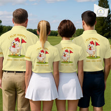 Load image into Gallery viewer, Personalized Funny Chicken Golf Polo Shirt Play Happy Swing Smile Repeat Golf Apparel For Men NHT951
