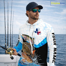 Load image into Gallery viewer, Texas Fishing Shirt Trout Flounder Redfish Long Sleeve Hooded Performance Apparel For Men