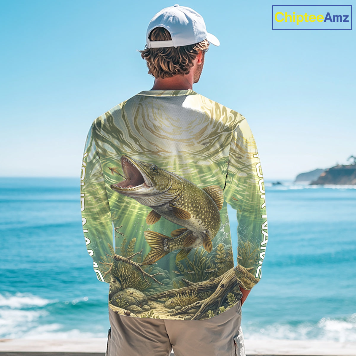 Northern Pike Fishing Jerseys For Men, Personalized Northern Pike Long Sleeve Fishing Shirts NHT808