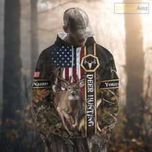 Load image into Gallery viewer, Deer Hunting Shirt US Flag 3D All Over Print, Hunting Clothes for Deer Hunting Season NHT165