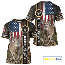 Load image into Gallery viewer, Deer Hunting Shirt US Flag 3D All Over Print, Hunting Clothes for Deer Hunting Season NHT165