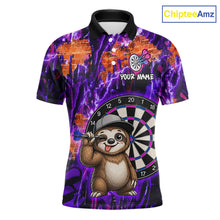 Load image into Gallery viewer, Funny Sloth Dartboard Jersey For Men Dart Team Shirts Dart League Polo &amp; 1/4 Zip 
