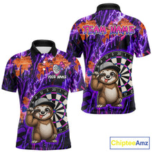 Load image into Gallery viewer, Funny Sloth Dartboard Jersey For Men Dart Team Shirts Dart League Polo &amp; 1/4 Zip 