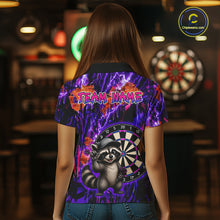 Load image into Gallery viewer, Funny Raccoon Dartboard Jersey For Women Dart Team Shirts Dart League Polo &amp; 1/4 Zip NHT1137