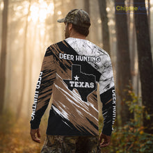 Load image into Gallery viewer, Deer Hunting Shirt 3D All Over Print Brown Black Gray Camo Deer With TX Flag Season NHT65