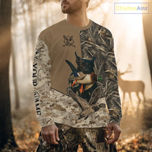 Load image into Gallery viewer, Personalized Hunting Shirt for Hunters – Custom Dog Image and Your Name NHT325