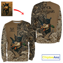 Load image into Gallery viewer, Personalized Hunting Shirt for Hunters – Custom Dog Image and Your Name NHT325