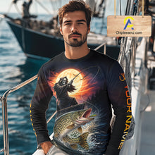 Load image into Gallery viewer, Personalized Fish Reaper Fishing Shirts Jerseys, Fish Reaper Sunset Pike Fishing Shirts Long Sleeve NHT830