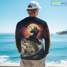 Load image into Gallery viewer, Personalized Fish Reaper Fishing Shirts Jerseys, Fish Reaper Sunset Pike Fishing Shirts Long Sleeve NHT830