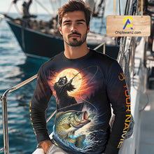 Load image into Gallery viewer, Personalized Fish Reaper Fishing Shirts Jerseys, Fish Reaper Sunset Crappie Fishing Shirts Long Sleeve NHT831