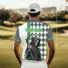 Load image into Gallery viewer, Personalized Skeleton Golf Polo Shirt For Mens - Funny Grim Reaper Golf Team Polo|Green NHT1153