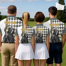 Load image into Gallery viewer, Personalized Skeleton Golf Polo Shirt For Mens - Funny Grim Reaper Golf Team Polo|Yellow NHT1156