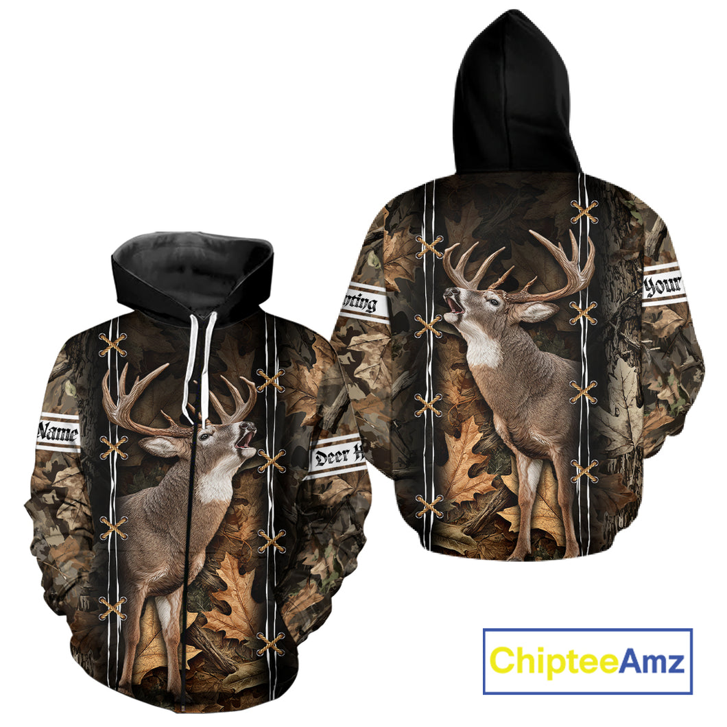 Deer Hunting Camo Customize Name 3D All Over Printed Shirts Personalized Gift For Hunter NHT188