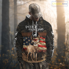 Load image into Gallery viewer, Mule Deer US Flag 3D All Over Print Shirts, Personalized Hunting Gifts For Deer Hunters NHT191