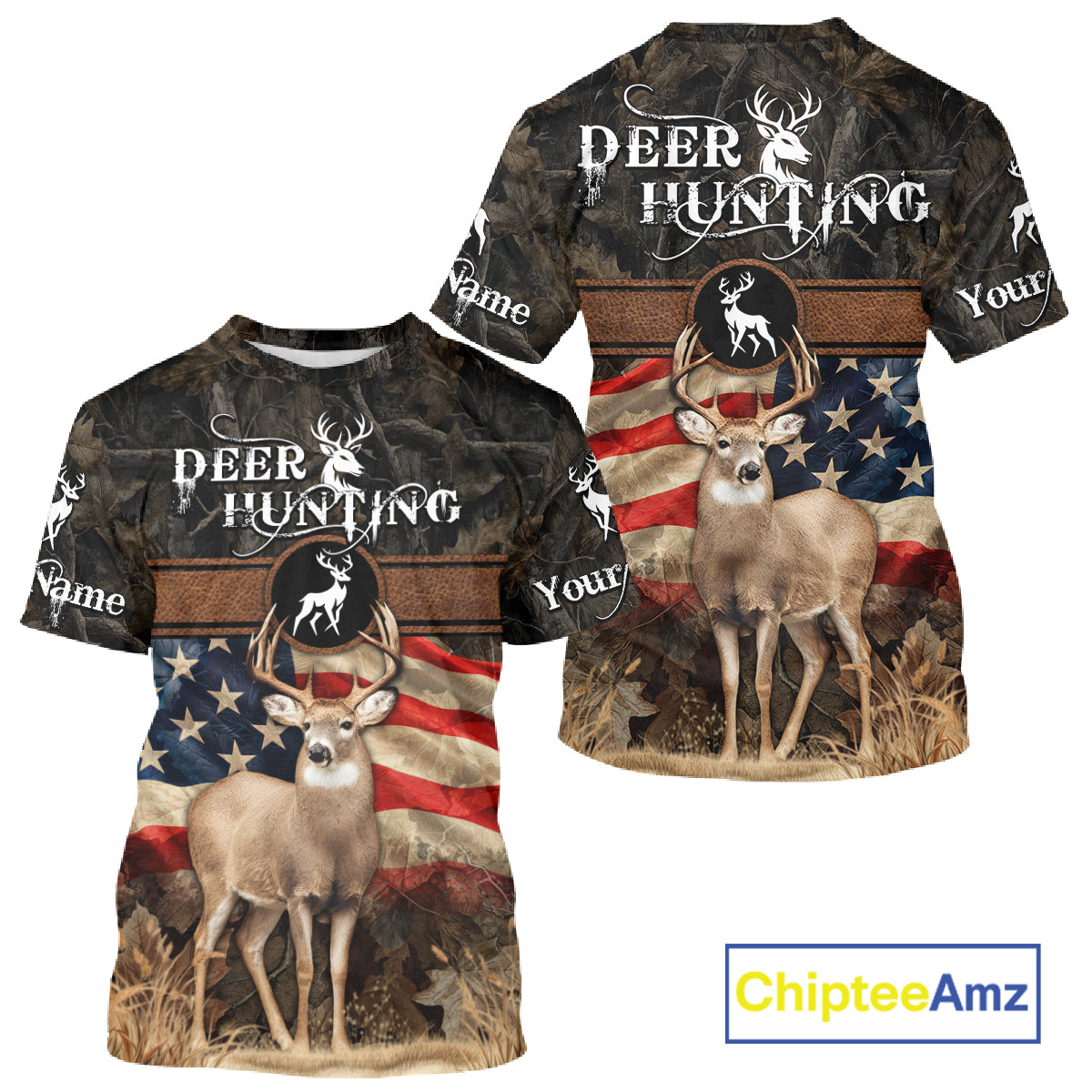 Deer US Flag 3D All Over Print Shirts, Personalized Hunting Gifts For Deer Hunters NHT191