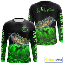 Load image into Gallery viewer, Largemouth Bass Fishing Shirt Long Sleeve For Tournament – Angler Gift For Men Dad| Green NHT851
